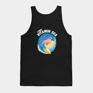 I Need Vitamin Sea | Surfing Flamingo Tank Top
